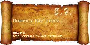 Bumbera Héliosz névjegykártya